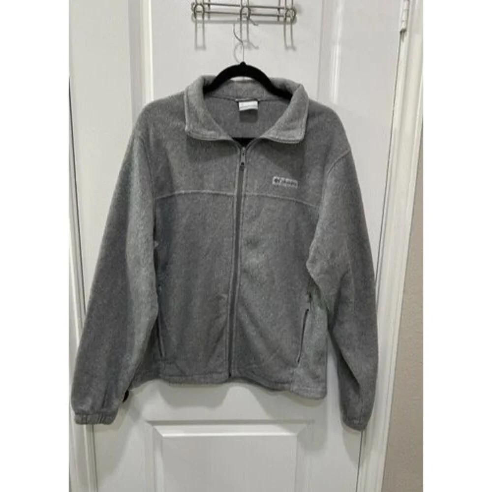 Columbia Mount Grant Fleece Full Zip Jacket Gray Mens Size M XM1247 Lightweight